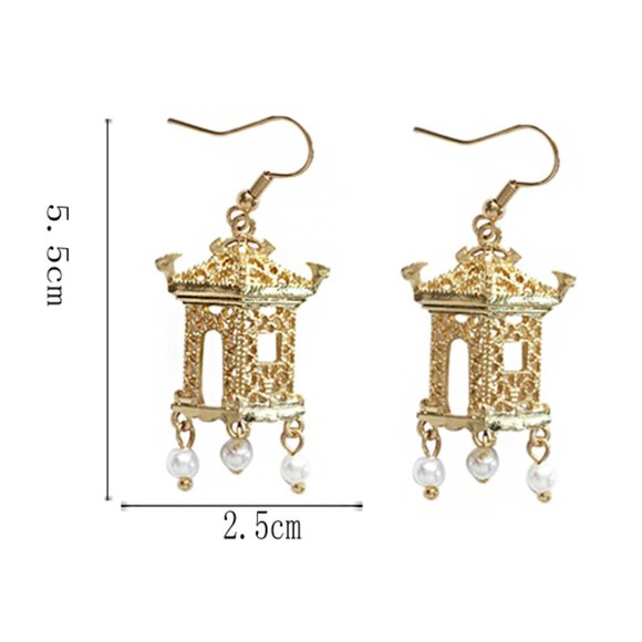 💕Last One Asian Architecture Pearl Earrings - Picture 2 of 5